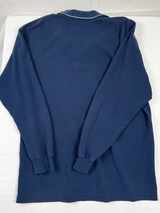 Nike Golf Dri Fit Long Sleeve Polo Shirt Mens XL Blue Swoosh Performance - Picture 5 of 5